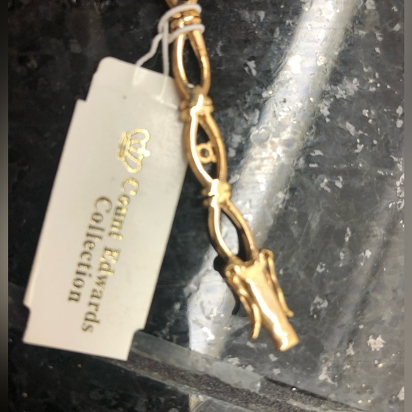 This Silver Gold plated Bracelet with diamond and sapphire accents is Beautiful. - Picture 10 of 12